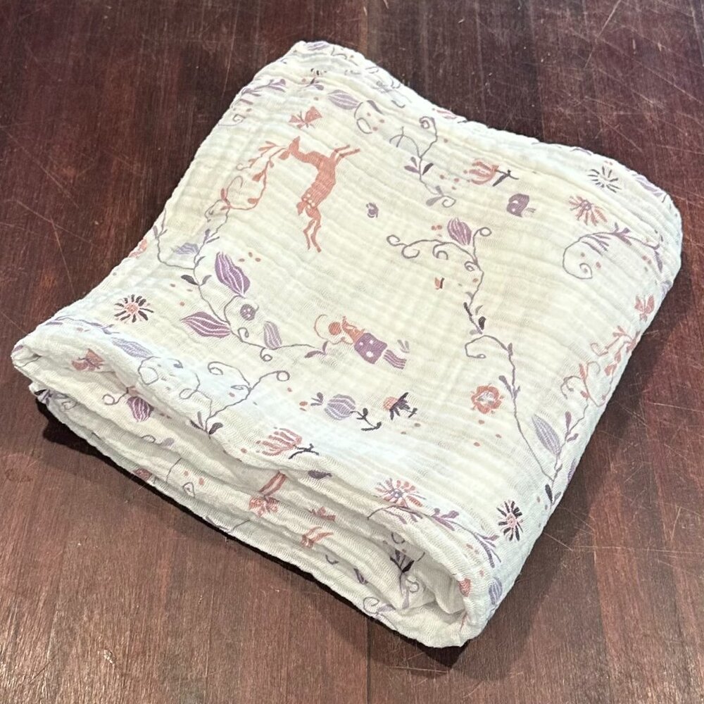 Aden + Anais "Once Upon A Time" Lightweight Muslin Blanket - 100% Organic Cotton